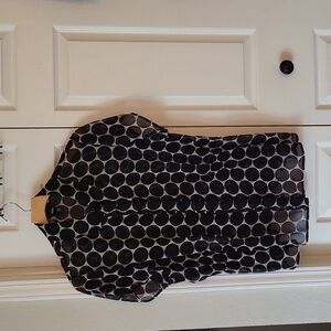 Black and white sheer blouse